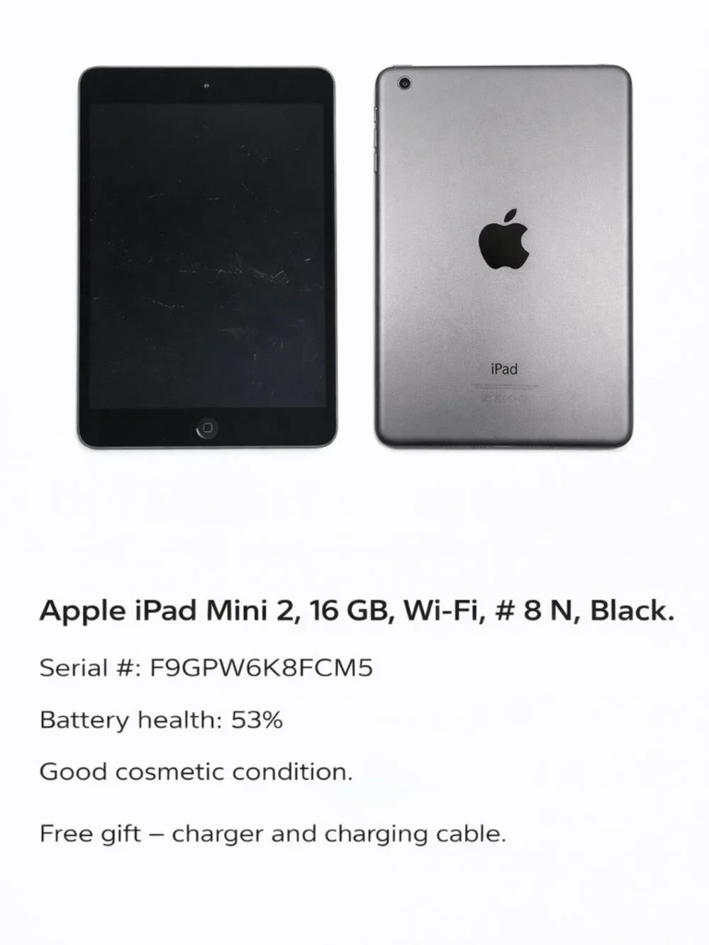 Apple iPad Mini 2 16GB Wi-Fi Black # 8N